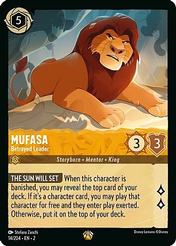 Mufasa - Betrayed Leader (Legendary) - Rise of the Floodborn 14/204 - Disney Locarcana